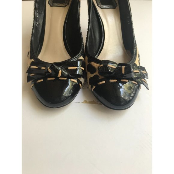 Christian Dior Leopard Print Pony Hair Heels w/ Bow @ Toe, Size 37 (IT), 7 (US) - Picture 3 of 11